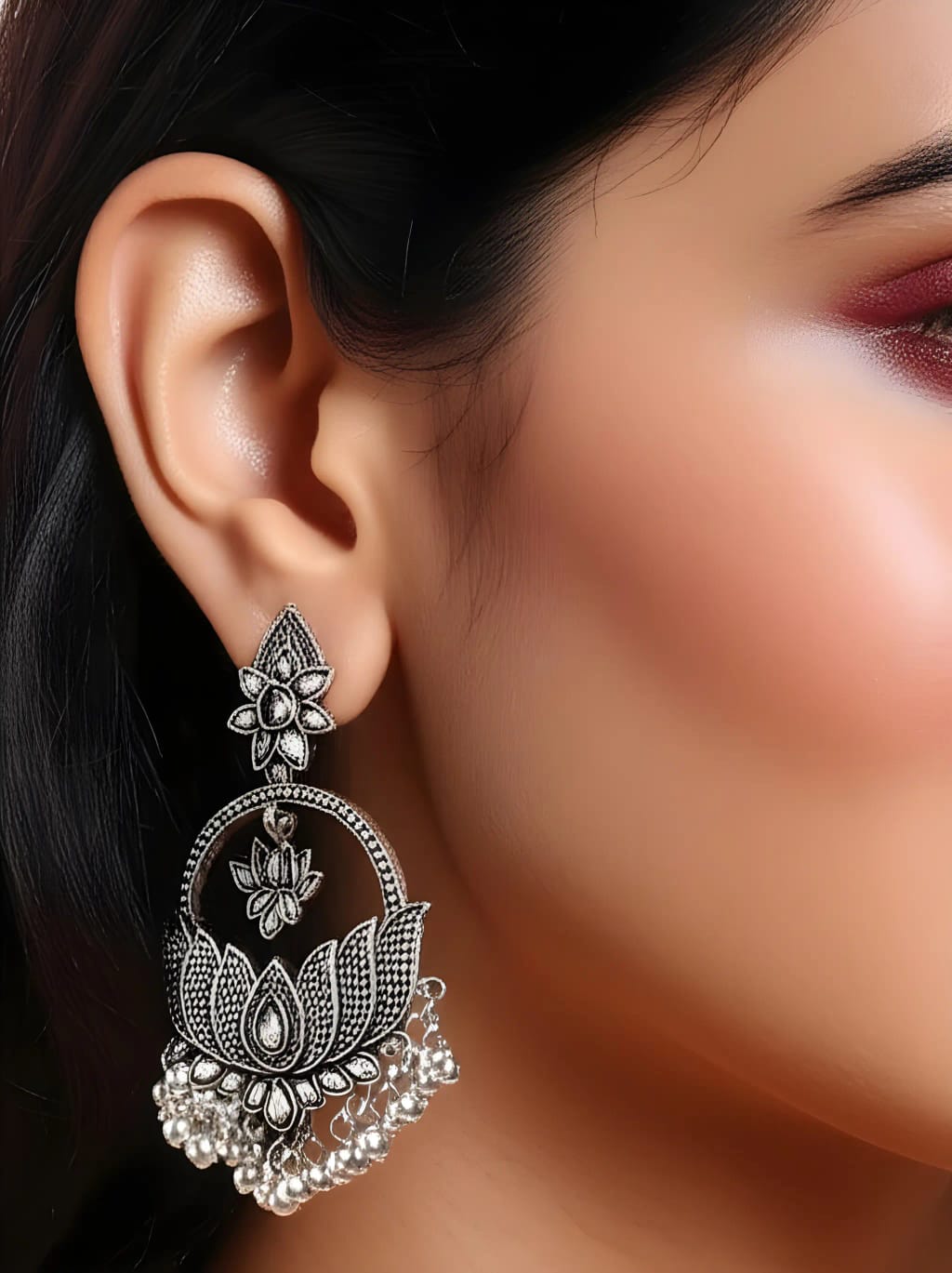 Gemstone jewelry with stylish oxidised earrings