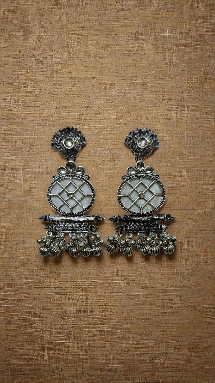 Gemstone jewelry stylish oxidised earrings