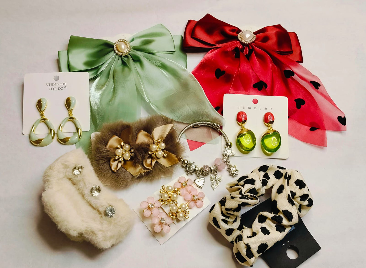 colourful hair accessories with jewellery