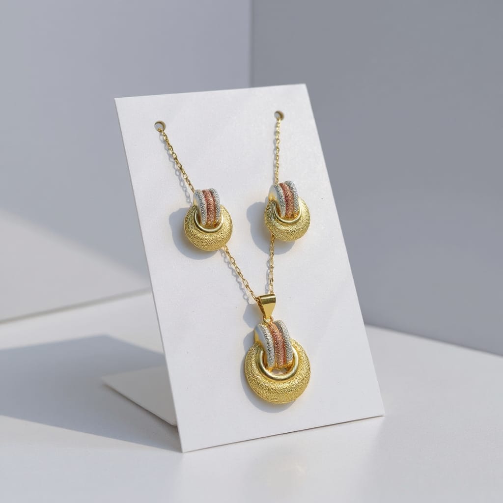 Anti tarnish neckace with earrings